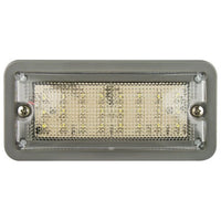 produktbillede forfra, der viser interiørlampe L148 – Grå (148x71 mm) – LEA