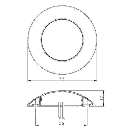 Indvendig lampe Ø75mm – Rød 12V – nærbillede detaljer | LEA