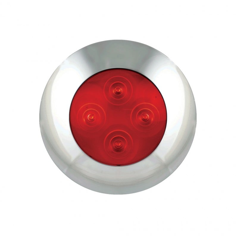 Indvendig lampe Ø75mm – Rød 12V – produktbillede forfra | LEA