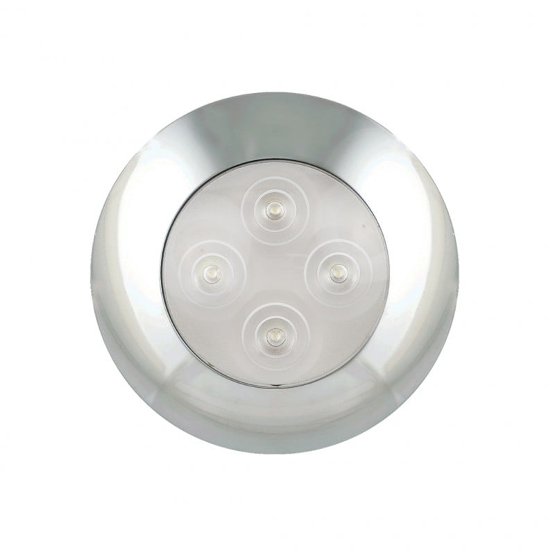 produktbillede forfra, der viser interiørlampe Ø75mm – Soft White 12V – LEA