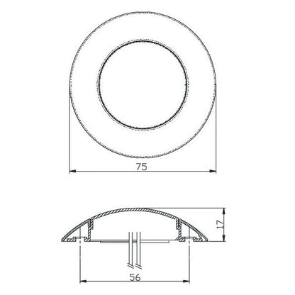 Indvendig lampe Ø75mm – Hvid – 24V – produkt set fra siden | LEA