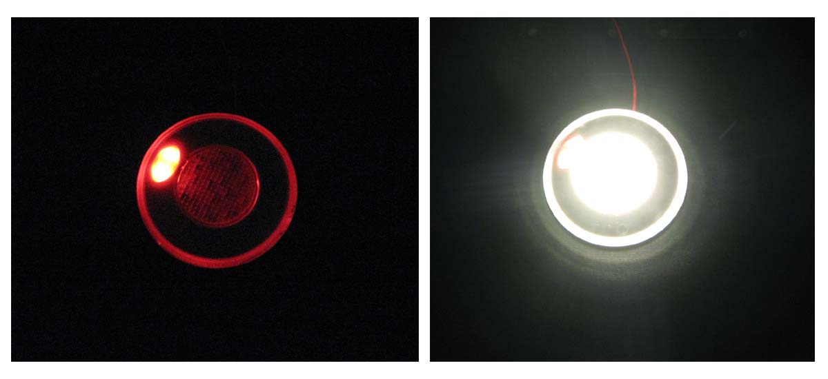 sidebillede, der viser profil og design af interiørlampe Ø80mm – Nat – Krom – LEA