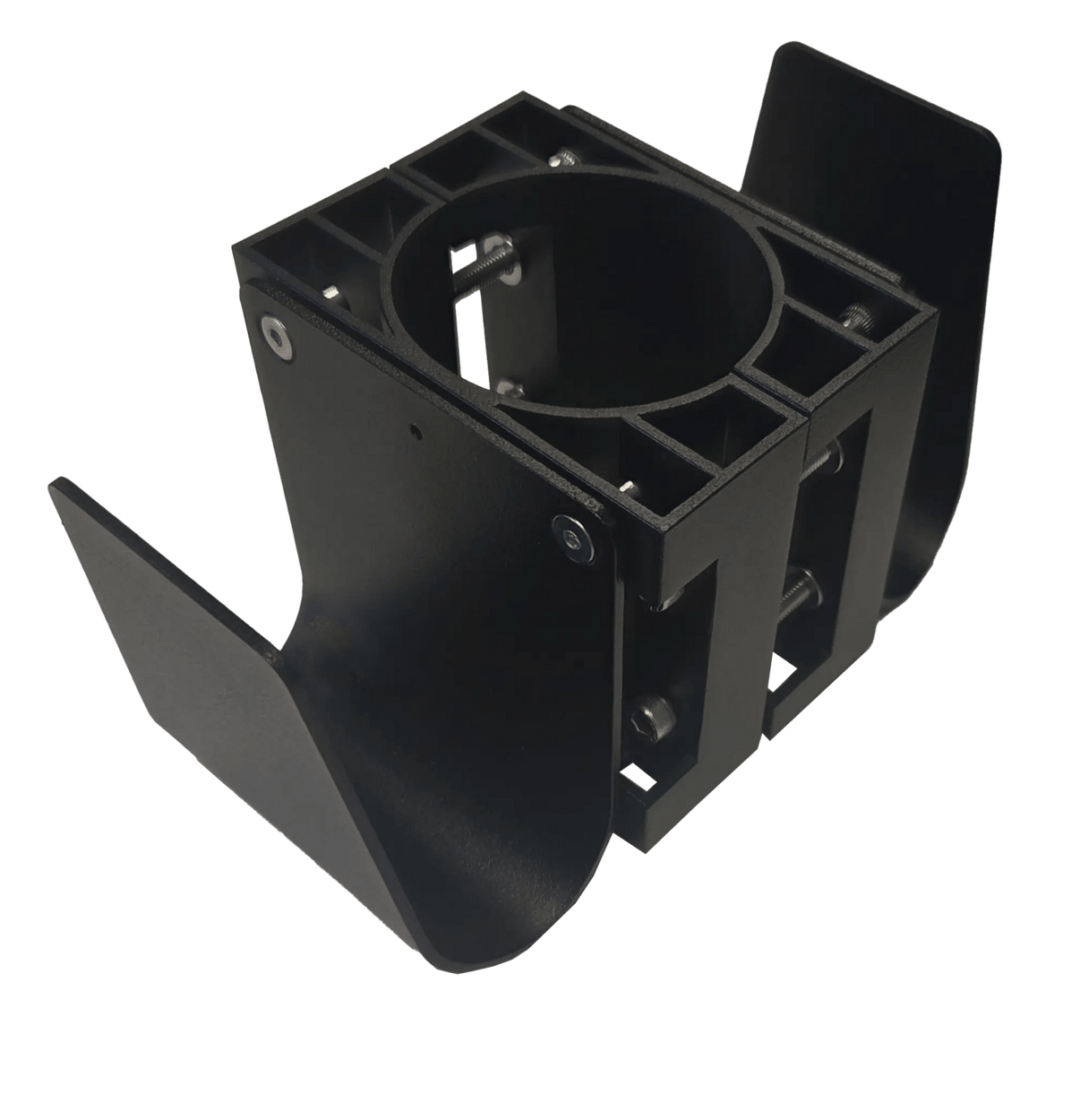Kabelholder dobbelt til 60 mm stolpe - Sort S-Line - produktbillede forfra | S-Line