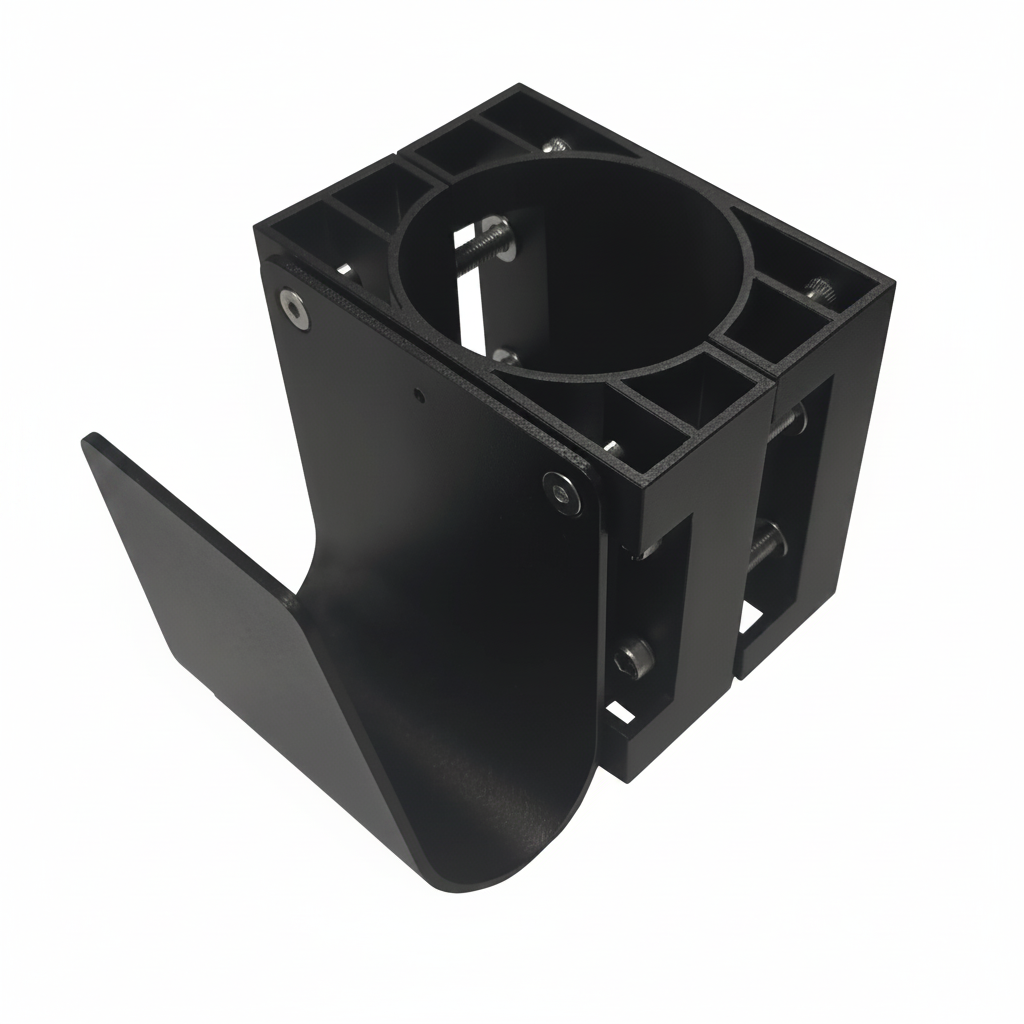 Kabelholder enkelt til 60 mm stolpe - Sort S-Line - produktbillede forfra | S-Line