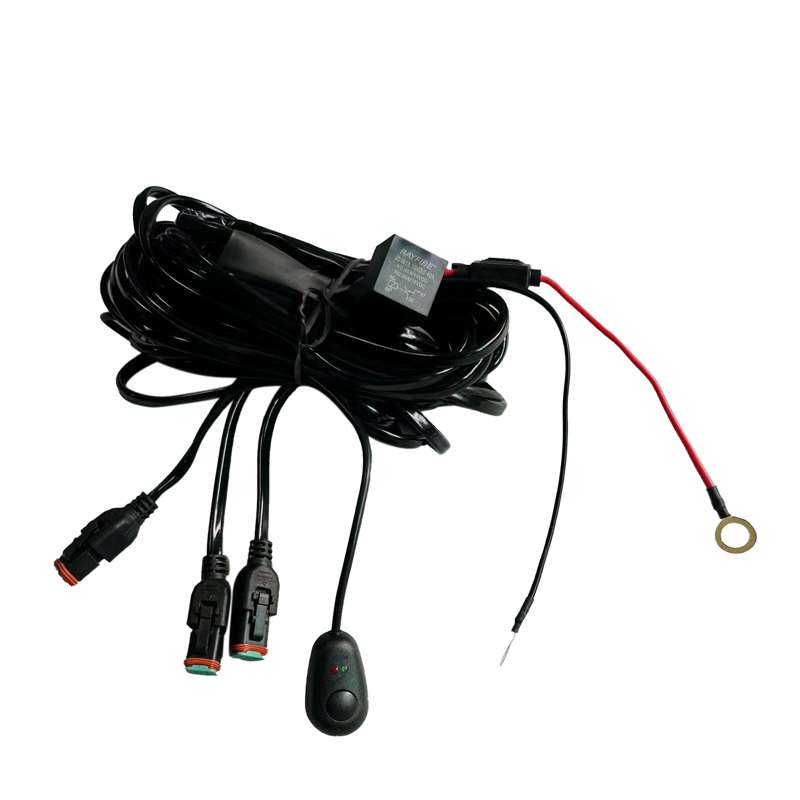 Kabelsats 3x DT2 - kontakt – För tre extraljus, relä & säkring - Carlevel - 