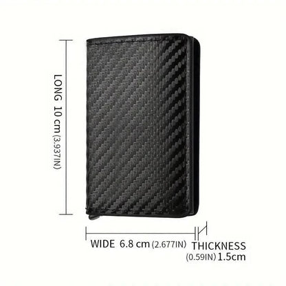 Carbon Fiber Pop-up kortholder - Elegant og holdbar Carbon Fiber tegnebog med hurtig adgang - Carlevel - 