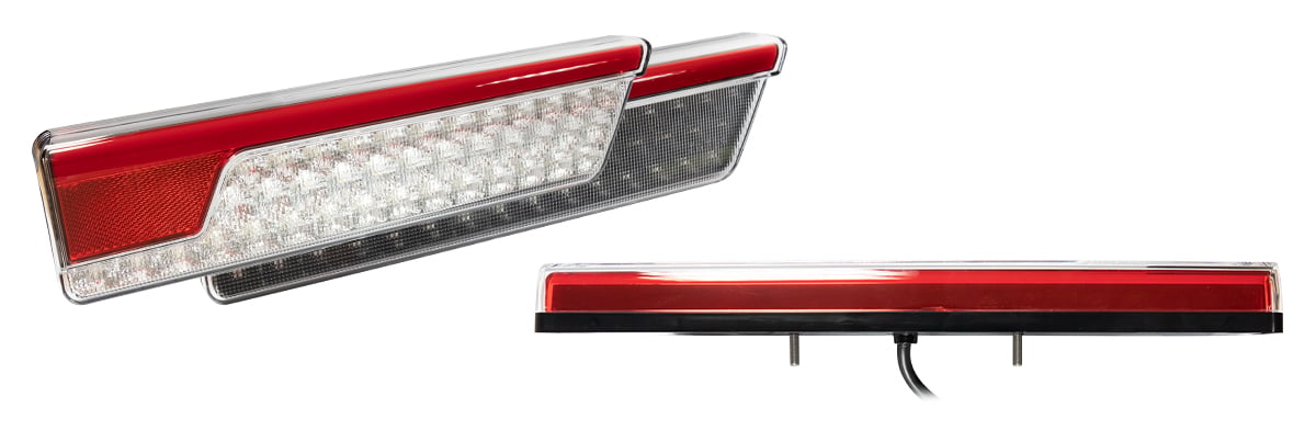 sidebillede, der viser profil og design af kombinationslampe 355ARWM – 2 – 2 – pakke – Sort – LEA