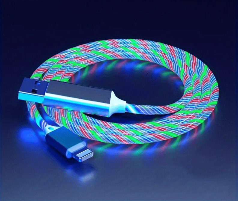 Lysende opladningskabel til iPhone - Hurtigt & LED-belyst Lightning-kabel - Carlevel - 