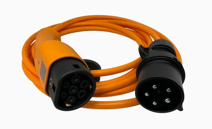 Ladekabel Mode 2 Type 2 32A 1-faset Evconnect - bærbar EV-oplader 230V CEE - produktbillede forfra | Evconnect