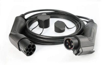 Ladekabel Type 1 til Type 2 3,7 kW 230 V 16A 1-faset Evconnect - Mode 3 ladekabel - nærbillede detaljer | Evconnect