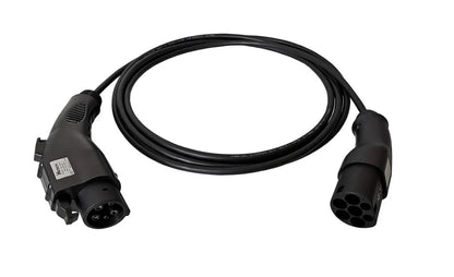 Ladekabel Type 1 til Type 2 3,7 kW 230 V 16A 1-faset Evconnect - Mode 3 ladekabel - produkt set fra siden | Evconnect