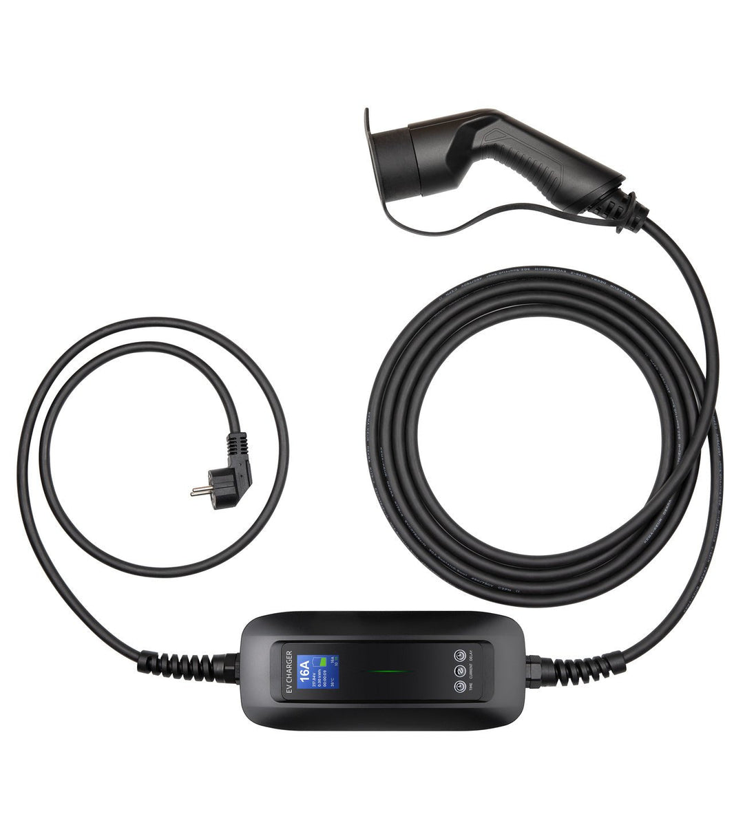 Bærbar oplader Type 2 6–16A 3,6kW – 5m justerbar Mode 2 - Carlevel - Ladekabler til husholdningsstik (Mode 2)