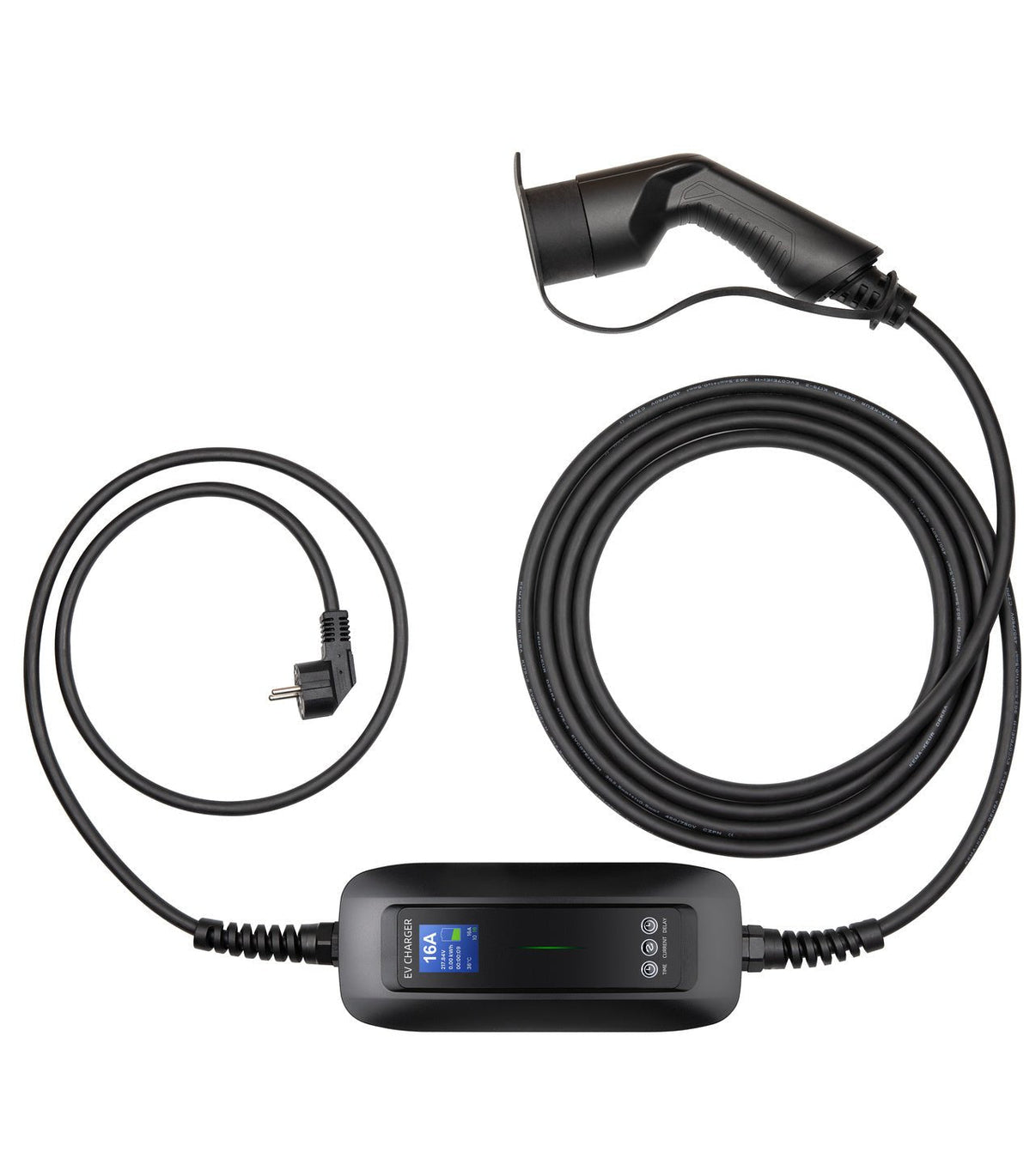 Bærbar oplader Type 2 6–16A 3,6kW – 5m justerbar Mode 2 - Carlevel - Ladekabler til husholdningsstik (Mode 2)