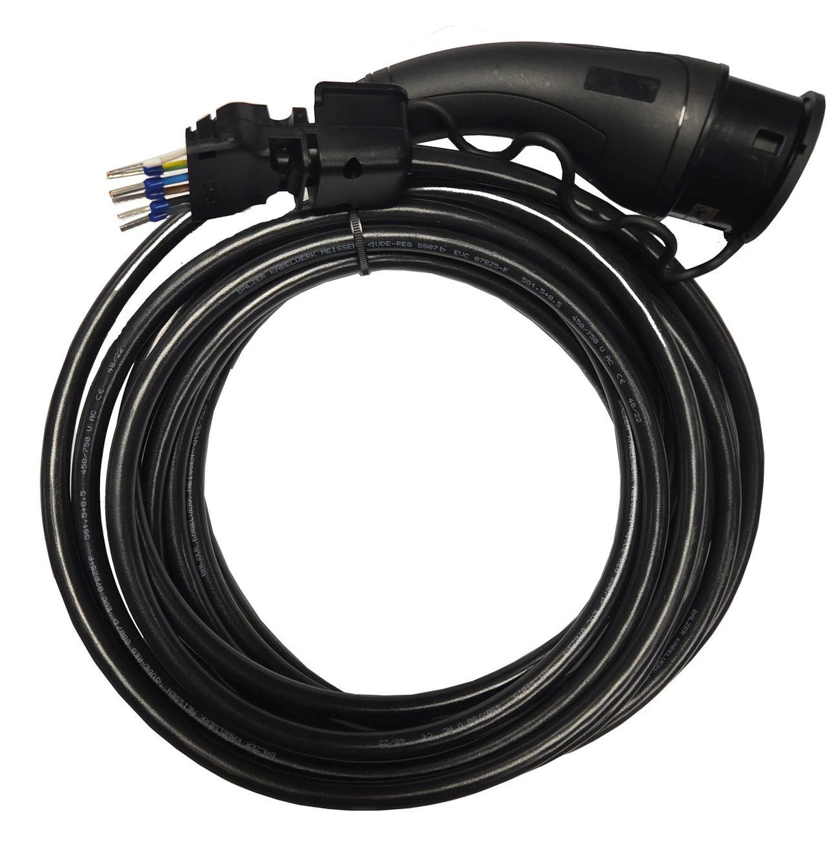 Ladekabel Type 2 20A 14 kW 9 m - Amina til ladepost/ladeboks Mode 3 - produktbillede forfra | Amina