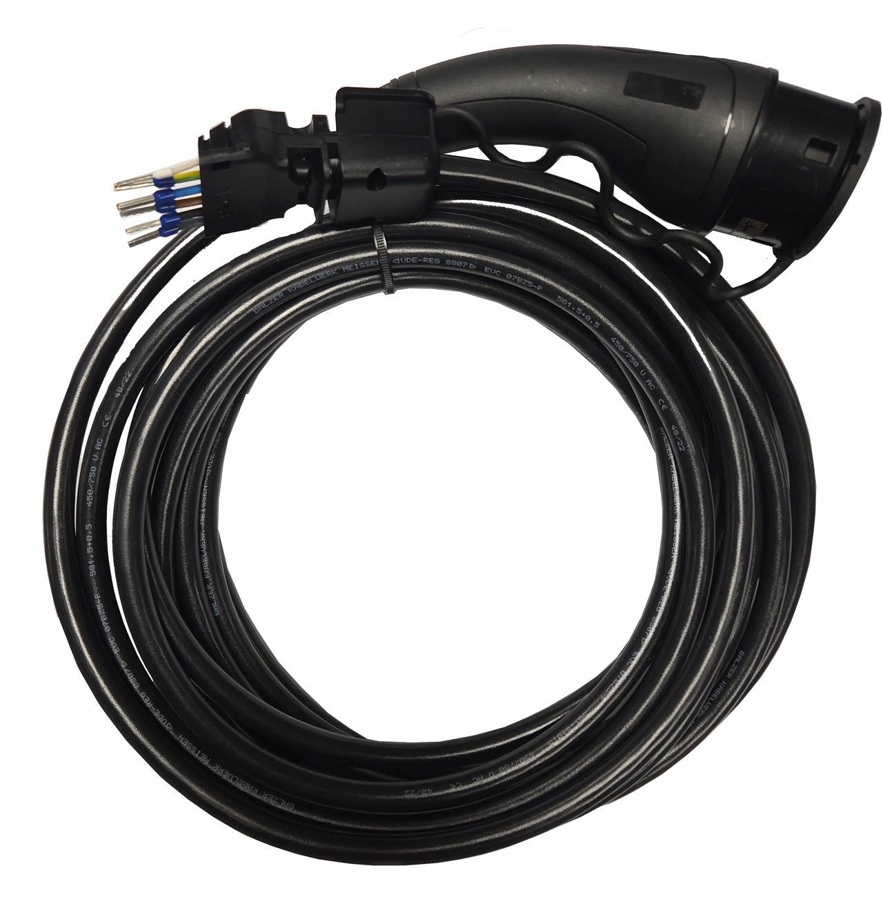 Ladekabel Type 2 20A 14 kW 9 m - Amina til ladepost/ladeboks Mode 3 - produktbillede forfra | Amina