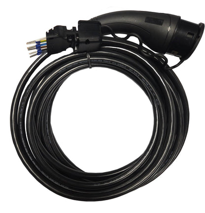 Ladekabel Type 2 20A 14 kW 9 m - Amina til ladepost/ladeboks Mode 3 - produktbillede forfra | Amina