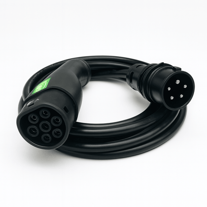 Ladekabel Type 2 3-faset 400V 6–16A Mode 2 bærbar - Evconnect - produktbillede forfra | Evconnect