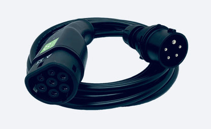 Ladekabel Type 2 3-faset 400V 6-16A Mode 2 bærbar - Evconnect - nærbillede detaljer | Evconnect