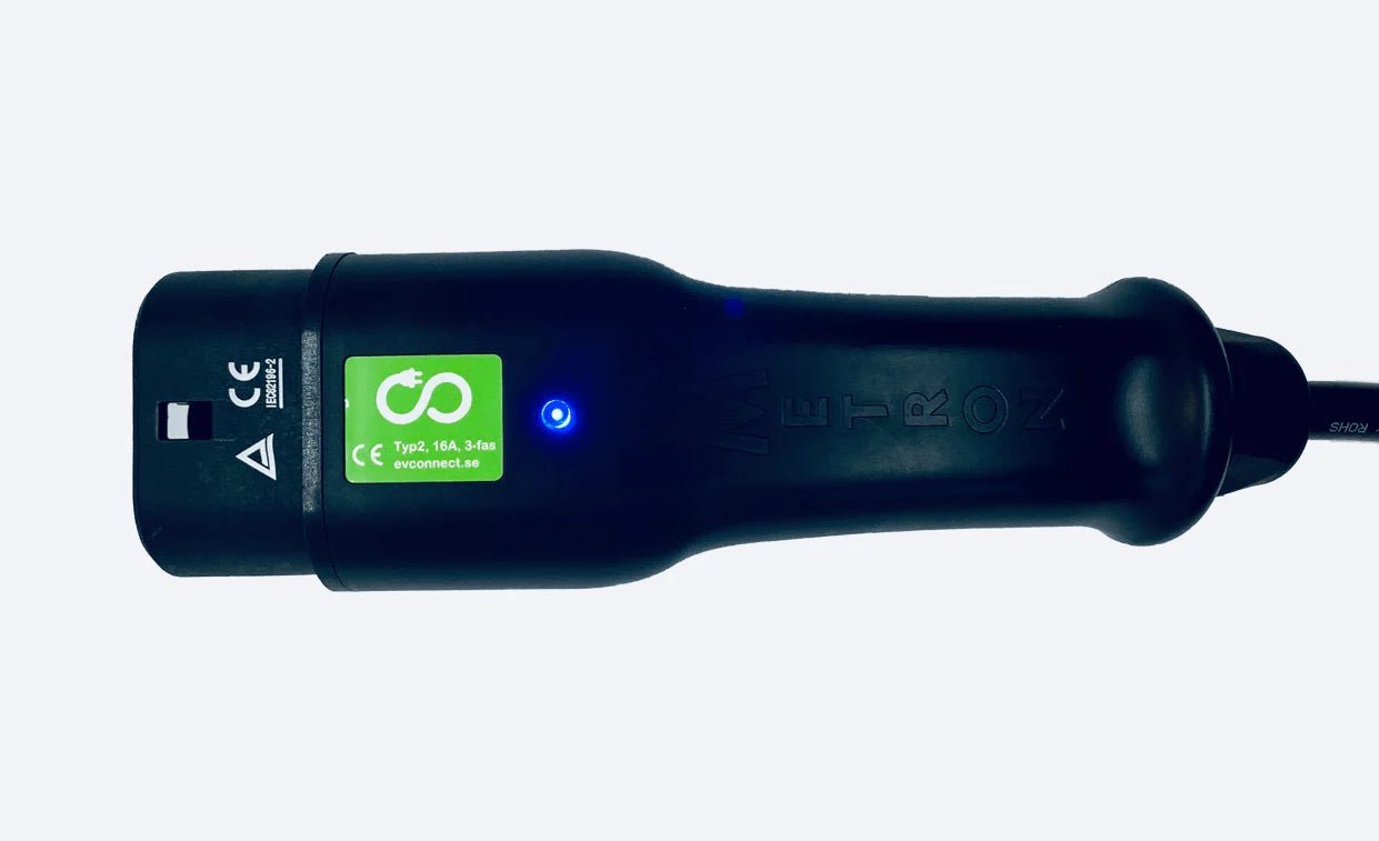 Ladekabel Type 2 3 - faset 400 V 6–16 A - Bærbar EV - oplader - Carlevel - Ladekabler til husholdningsstik (Mode 2)