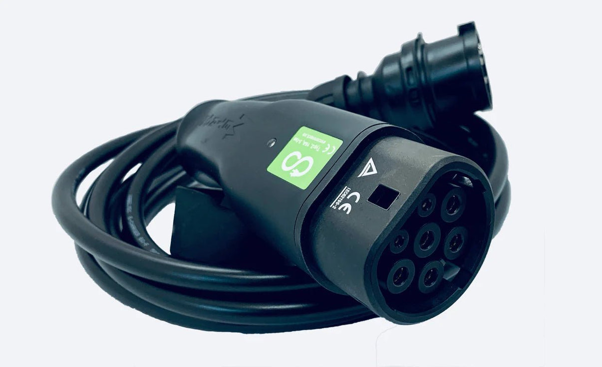 Ladekabel Type 2 3 - faset 400 V 6–16 A - Bærbar EV - oplader - Carlevel - Ladekabler til husholdningsstik (Mode 2)