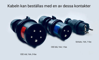 Ladekabel Type 2 Schuko 230V 6-16A med LCD - Evconnect bærbar - tilbehør og dele | Evconnect
