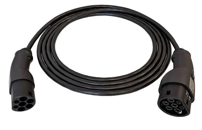 Ladekabel Type 2 til Type 2 11/22 kW 400 V 16/32A 3-faset med Tesla-knap Evconnect - nærbillede detaljer | Evconnect