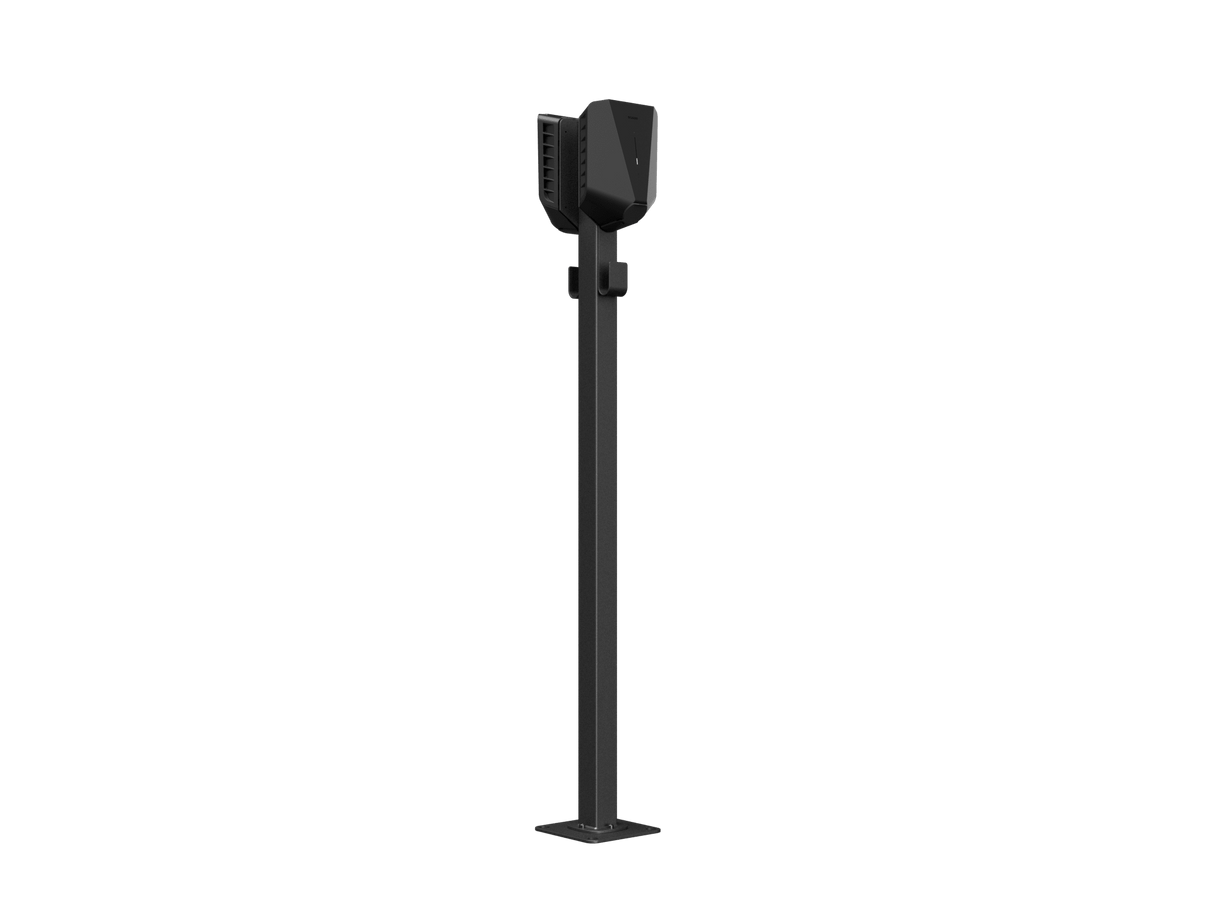 Ladestolpe S-Line Base til Easee - 2-vejs - Sort - Kabelophæng - 25 mm² - nærbillede detaljer | S-Line