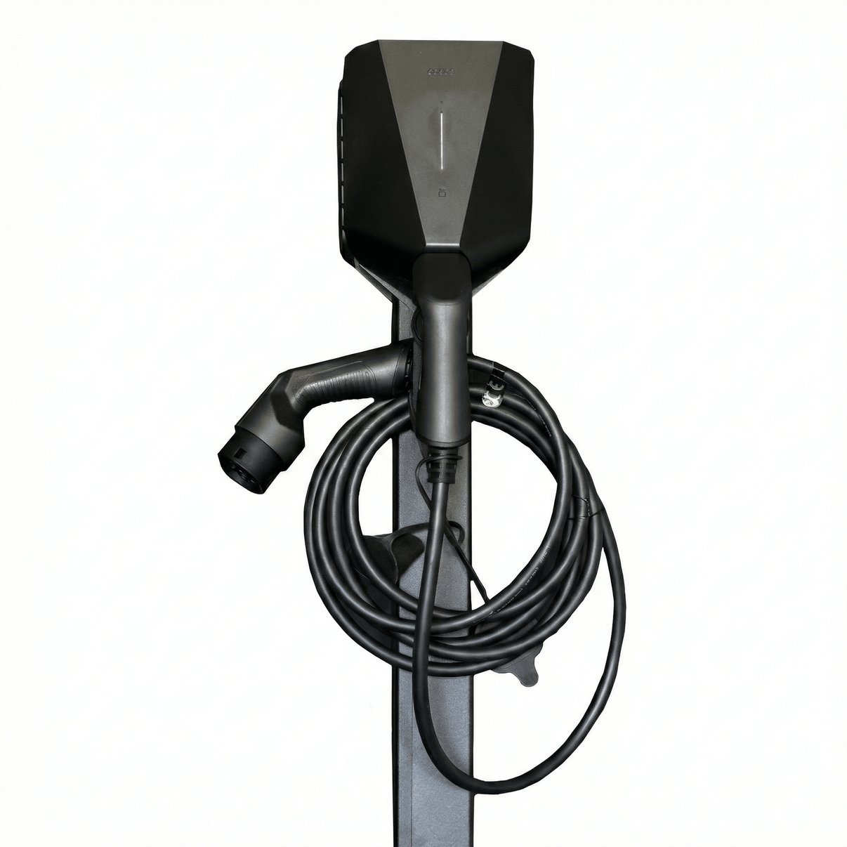 Ladestolpe S-Line Base til Easee - 2-vejs - Sort - Kabelophæng - 25 mm² - produktbillede forfra | S-Line