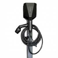 Ladestolpe S-Line Base til Easee - 2-vejs - Sort - Kabelophæng - 25 mm² - produktbillede forfra | S-Line