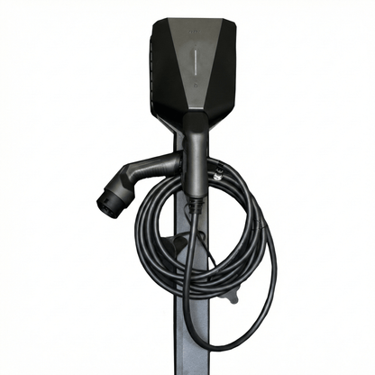 Ladestolpe S-Line Base til Easee - 2-vejs - Sort - Kabelophæng - 25 mm² - produktbillede forfra | S-Line