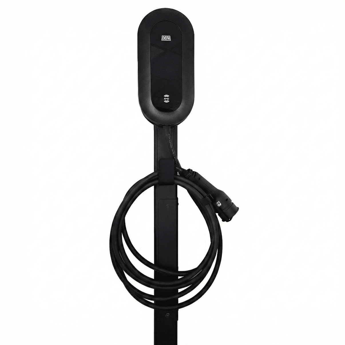Ladestolpe S-Line Base til DEFA Power - 1-vejs - Sort - Kabelophæng - produktbillede forfra | S-Line