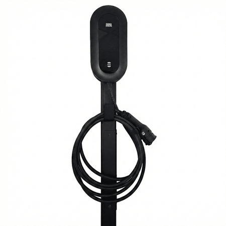 Ladestolpe S-Line Base til DEFA Power - 1-vejs - Sort - Kabelophæng - produktbillede forfra | S-Line