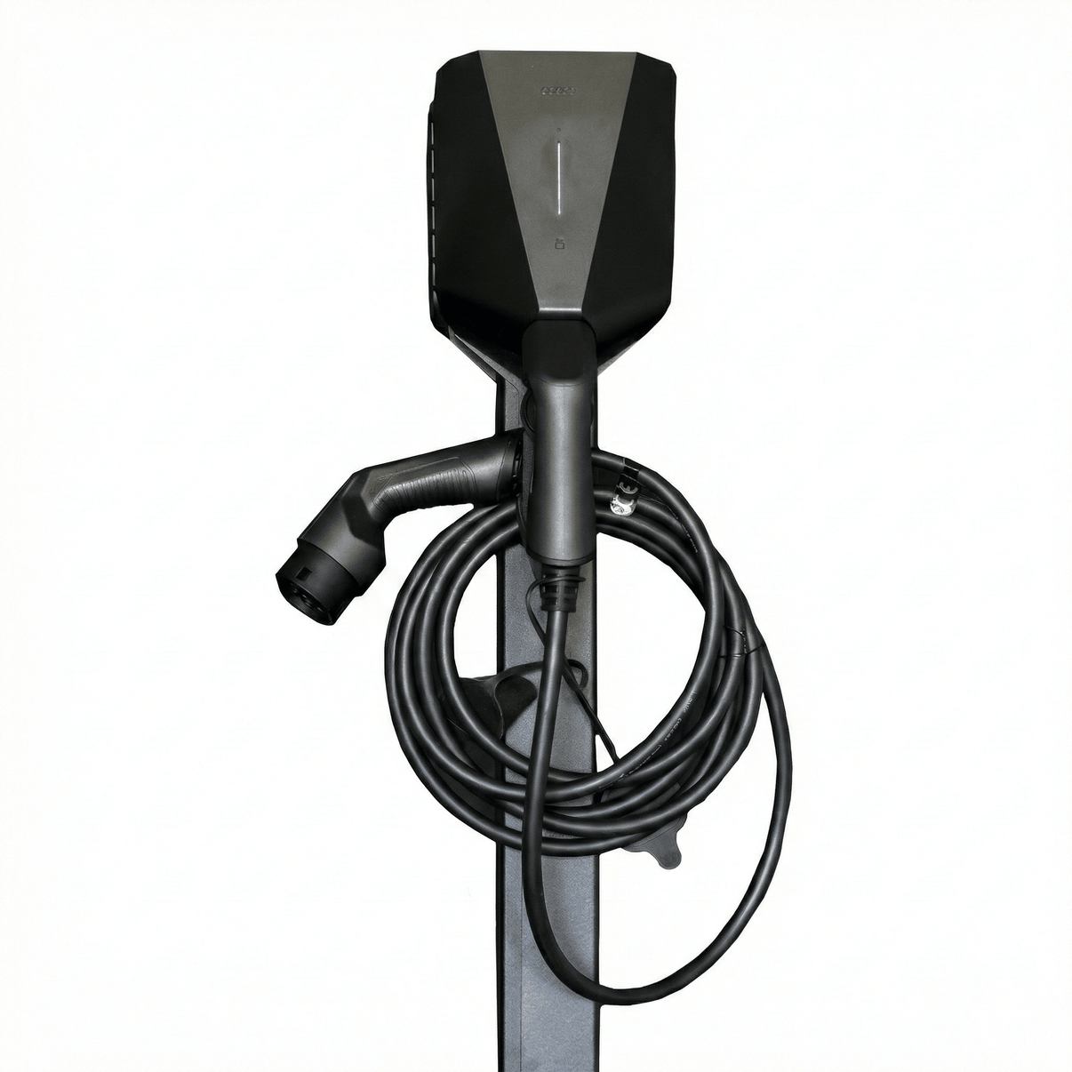 Ladestolpe S-Line Base til Easee - 2-vejs - Sort - Kabelophæng - 25 mm² - produktbillede forfra | S-Line