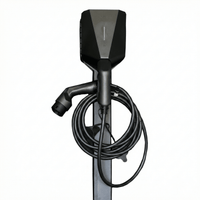 Ladestolpe S-Line Base til Easee - 2-vejs - Sort - Kabelophæng - 25 mm² - produktbillede forfra | S-Line