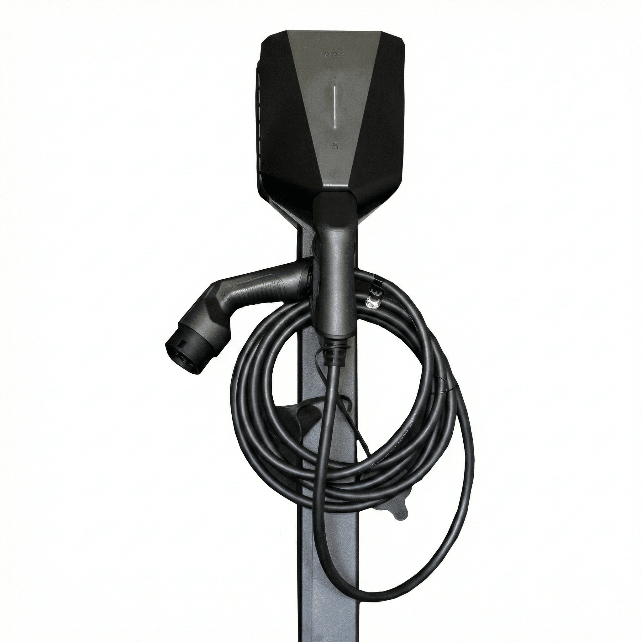 Ladestolpe S-Line Base til Easee - 2-vejs - Sort - Kabelophæng - 25 mm² - produktbillede forfra | S-Line