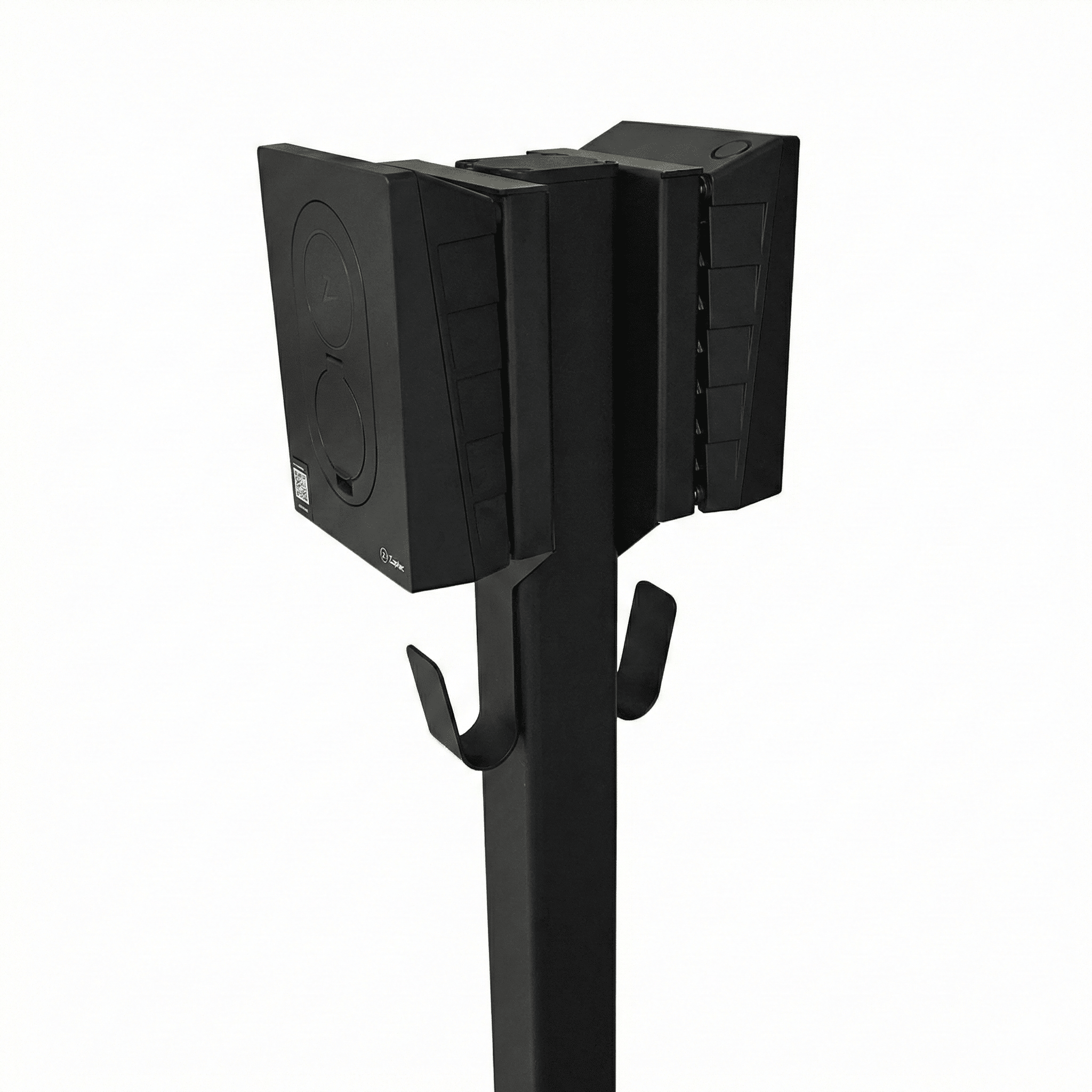 Ladestolpe S-Line Base til Zaptec Go - 2-vejs - Sort - Kabelophæng - 25 mm² - produktbillede forfra | S-Line