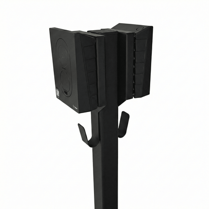 Ladestolpe S-Line Base til Zaptec Go - 2-vejs - Sort - Kabelophæng - 25 mm² - produktbillede forfra | S-Line