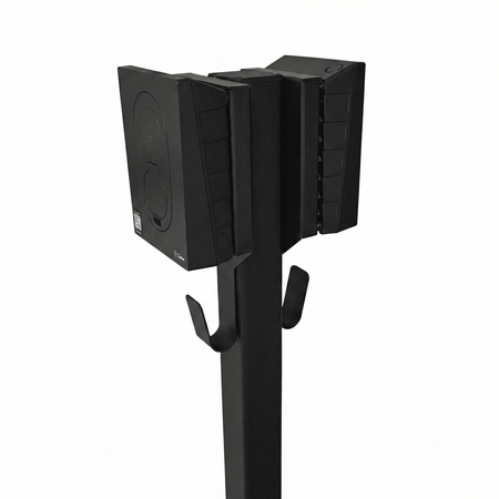 Ladestolpe S-Line Base til Zaptec Go - 2-vejs - Sort - Kabelophæng - 25 mm² - produktbillede forfra | S-Line