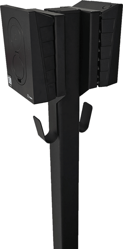 Ladestolpe S-Line Base til Zaptec Go - 2-vejs - Sort - Kabelophæng - 25 mm² - nærbillede detaljer | S-Line