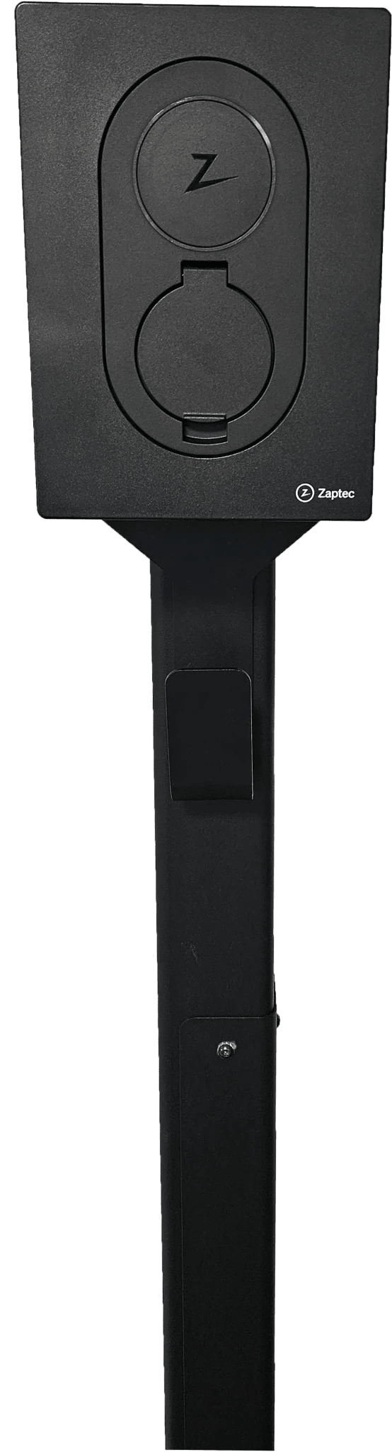 Ladestolpe Zaptec Go 1-vejs S-Line Base - sort - 25 mm² - nærbillede detaljer | S-Line