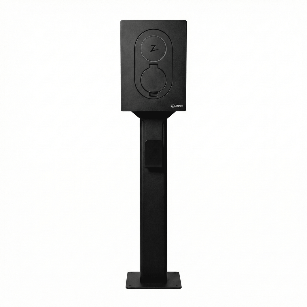Ladestolpe Zaptec Go 1-vejs S-Line Base - sort - 25 mm² - produktbillede forfra | S-Line