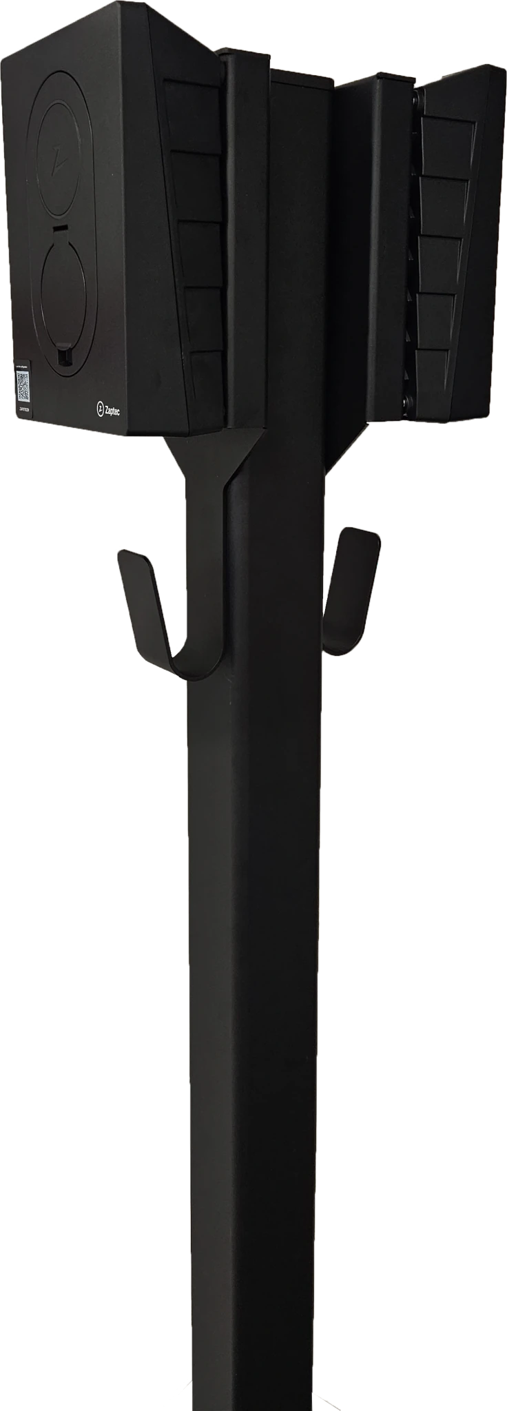 Ladestolpe S-Line Base til Zaptec Go - 2-vejs - Sort - Kabelophæng - 25 mm² - i brug | S-Line