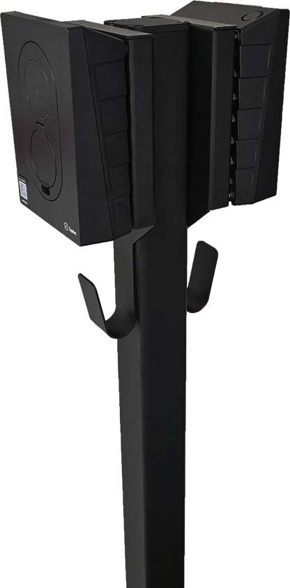 Ladestolpe S-Line Base til Zaptec Go - 2-vejs - Sort - Kabelophæng - 25 mm² - nærbillede detaljer | S-Line