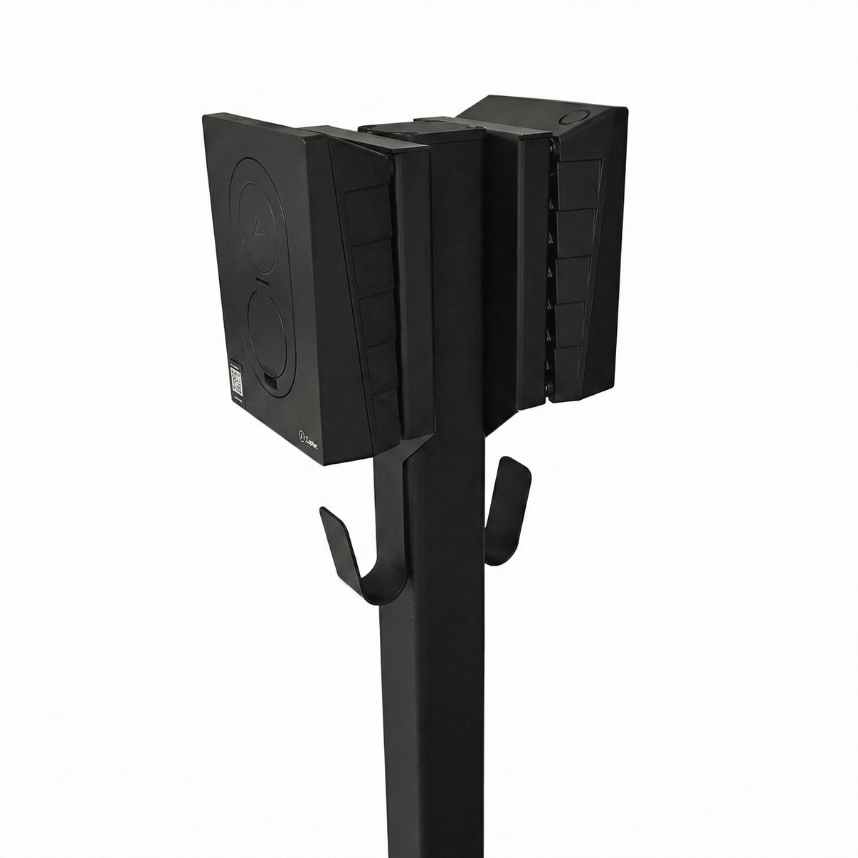 Ladestolpe S-Line Base til Zaptec Go - 2-vejs - Sort - Kabelophæng - 25 mm² - produktbillede forfra | S-Line