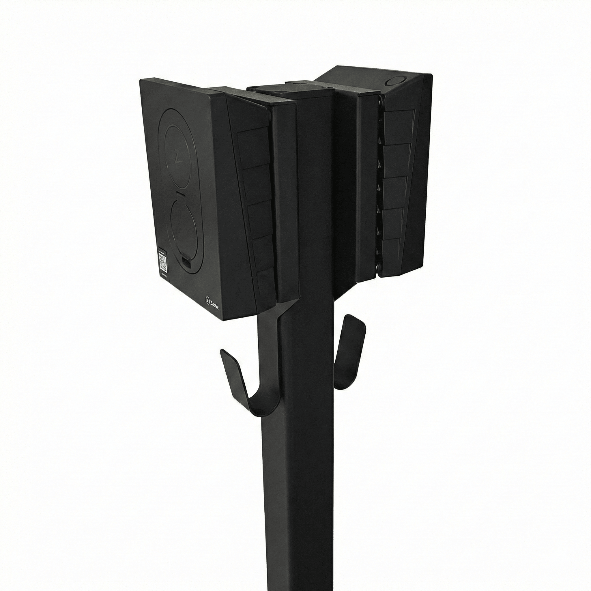 Ladestolpe S-Line Base til Zaptec Go - 2-vejs - Sort - Kabelophæng - 25 mm² - produktbillede forfra | S-Line