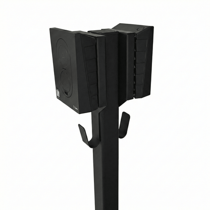 Ladestolpe S-Line Base til Zaptec Go - 2-vejs - Sort - Kabelophæng - 25 mm² - produktbillede forfra | S-Line