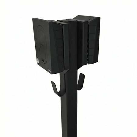 Ladestolpe S-Line Base til Zaptec Go - 2-vejs - Sort - Kabelophæng - 25 mm² - produktbillede forfra | S-Line