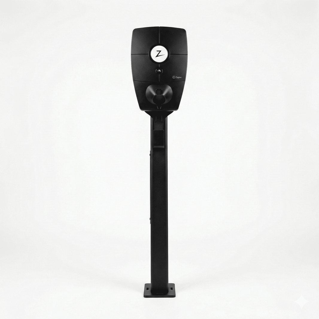 Ladestolpe Zaptec Pro 1-vejs S-Line Base - sort - 25 mm² - produktbillede forfra | S-Line
