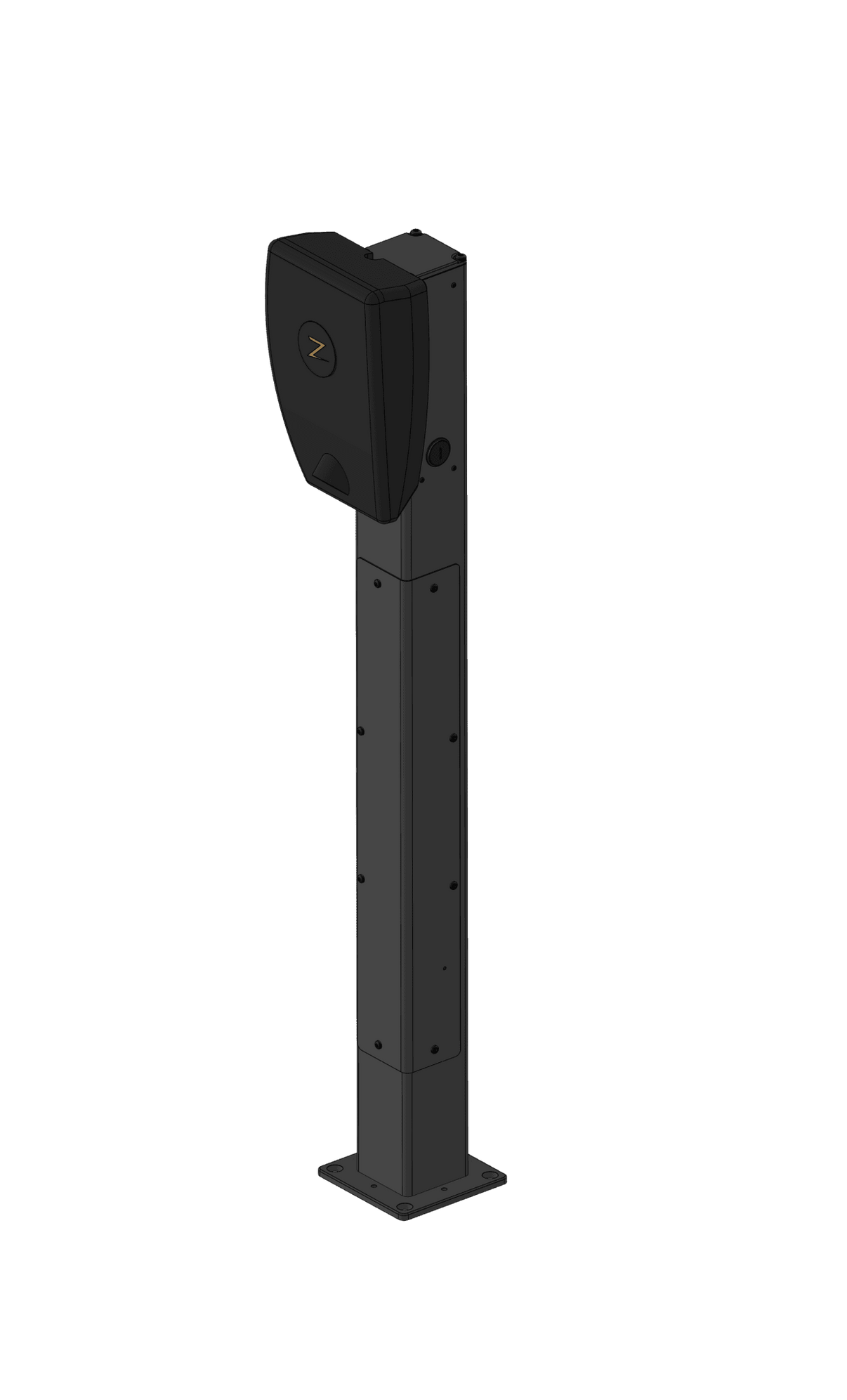 Ladestolpe Zaptec Pro 120 1-4-vejs S-Line Base – RAL 9005 – 25 mm² – nærbillede detaljer | S-Line
