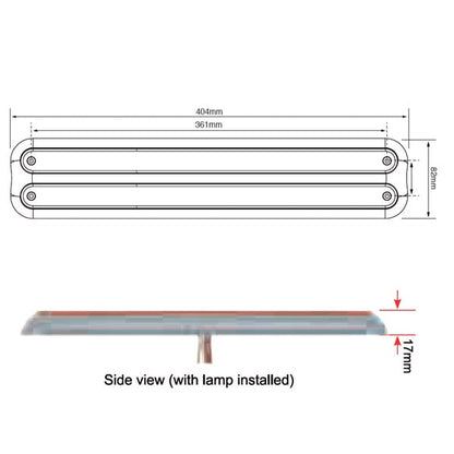 Lamperamme 380mm x 2 – Sort – nærbillede detaljer | LEA